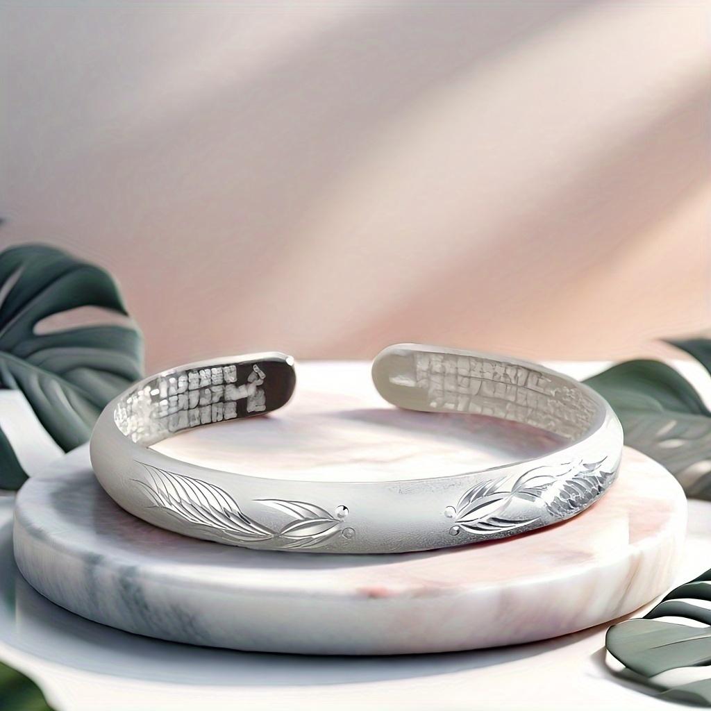 Pure Silver S999Bracelet Sterling Silver Bracelet Women's Open Bracelet The size can be adjusted freely A holiday gift for mom