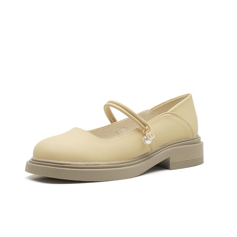 Mary Jane small leather shoes women's skirt spring and autumn new sandals low heel flat bottom word with French bridesmaid list