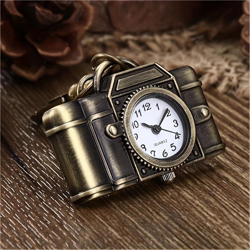 1 classic retro camera backpack keychain pendant watch for male and female students cartoon cute accessories