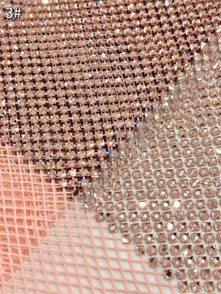 Heavy Process Crystal Decor Gold Stones for Party Dress Series, Embroidery Elastic net Lace, Super Top Quality Fabric For Party