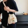 Women's Adjustable Drawstring Bucket Bag Nylon Shoulder Bags for Work and Travel
