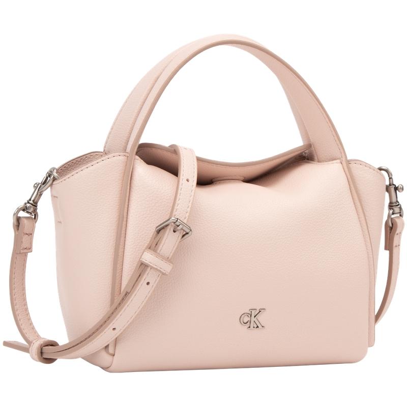 New CALVIN KLEIN Blended Material One Shoulder Handbag Medium Size Women's Shell Pink 4K3144G-VFS