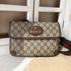 [Pre-Owned] Neo Vintage Series Gold Foil Logo Monogram Tiger Head Decorative Striped Shoulder Strap Canvas And Leather Messenger - Excellent #1MKSD9Y