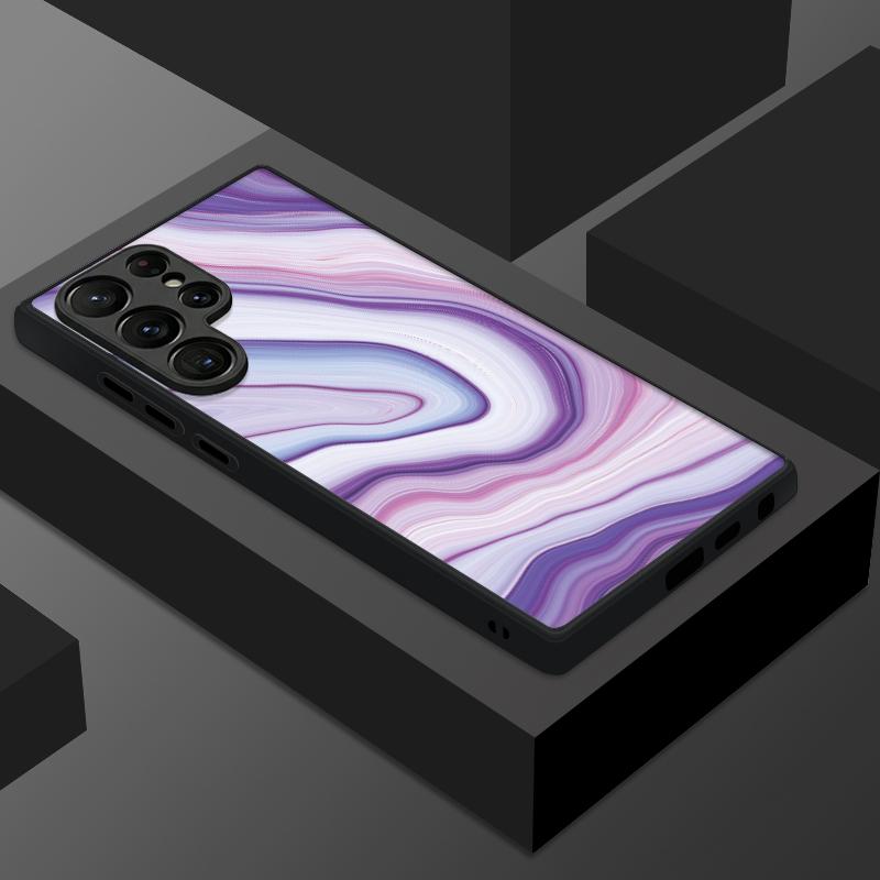 Thin Ring Magnetic Phone Case For Samsung Galaxy S26 Ultra S25 FE S24 S23 S22 Plus S21 FE Watercolor Marble Pattern Hybrid TPU+PC Matte Cover