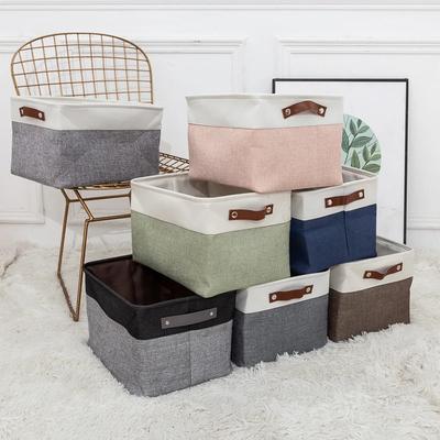 Linen Storage Box, Linen Toy Storage Basket, Foldable Storage Basket, Hand-held Fabric Storage Box, Miscellaneous Storage Basket