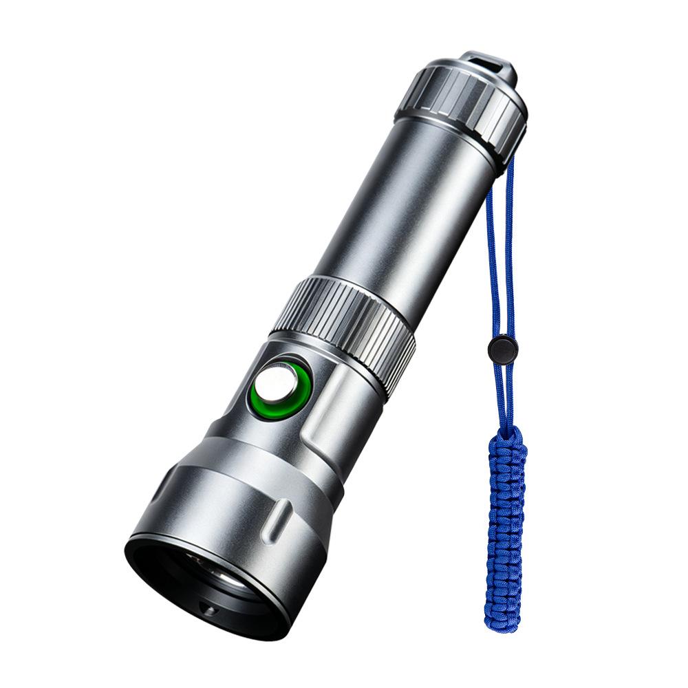 Diving LED Flashlight IPX8 Waterproof High Brightness Rechargeable Long Runtime Far Beam for Outdoor Lighting