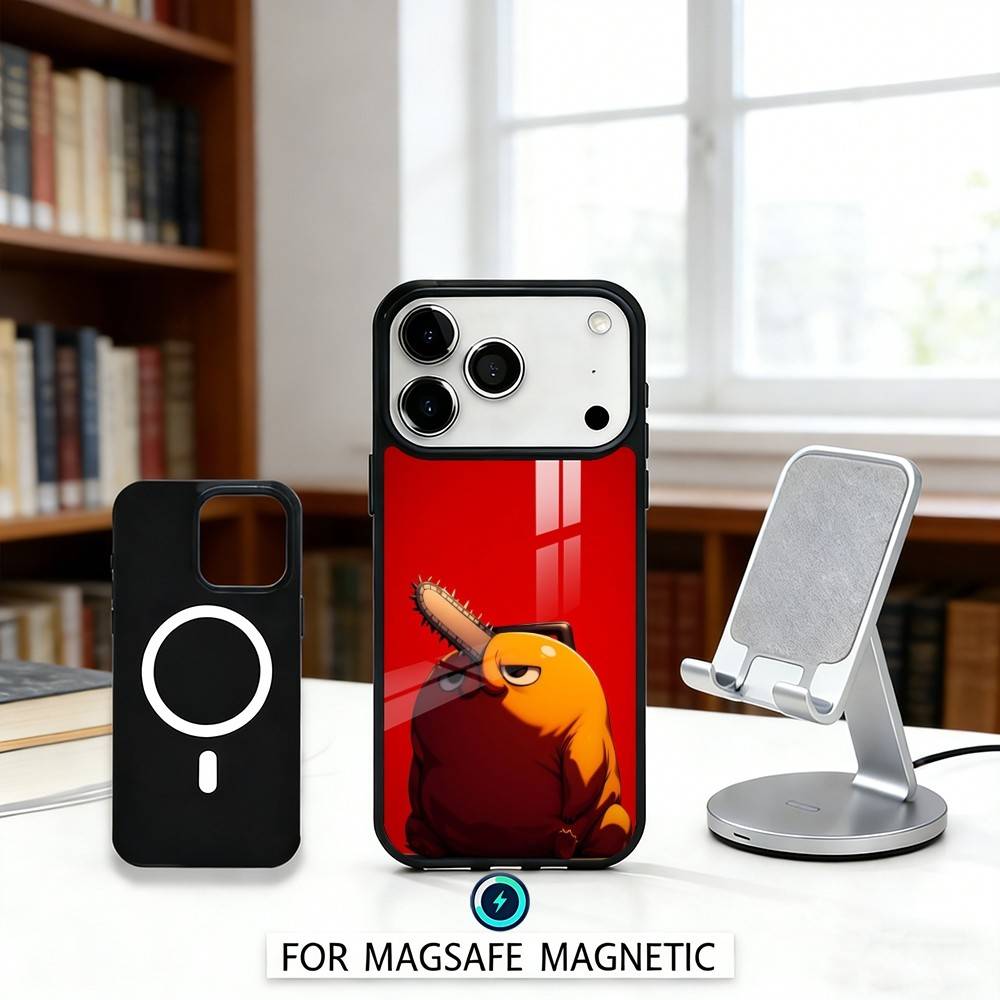 C-Chainsaw M-Man Pochita Phone Case For iPhone 17,16,15,14,13,12,Pro,Max For Magsafe Magnetic Wireless Charging