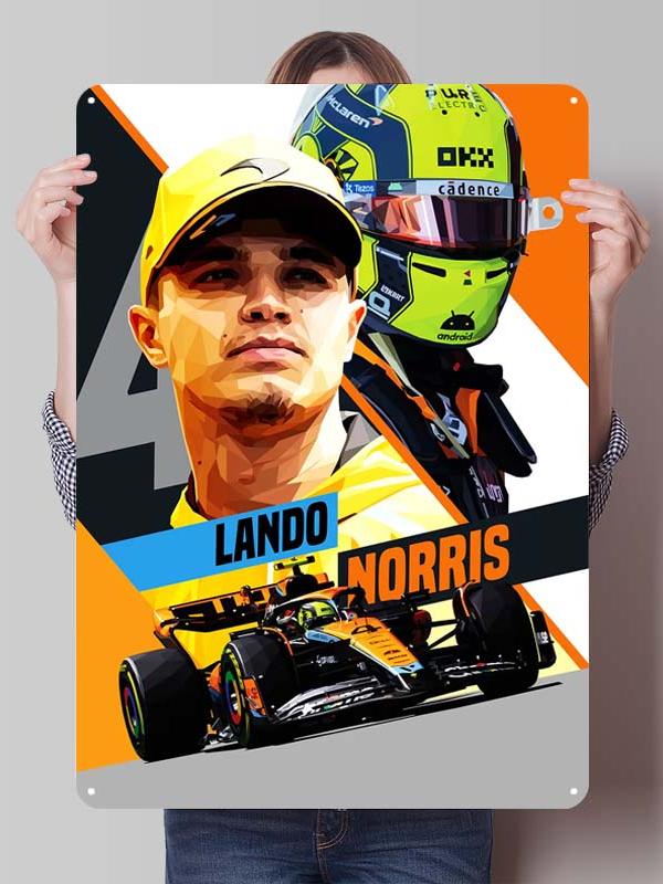Lando Norris Racer Posters F1 Racing Metal Signs Gaming Room Decoration Custom Tin Plates for Wall Art Decoration Retro Decor