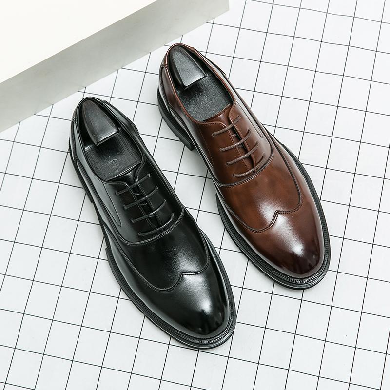 Herren Büroschuhe Gentleman Brogue Business Lederschuhe Schnürschuhe Freizeitschuhe Hochzeitsschuhe Gesellschaftsschuhe Übergröße 48