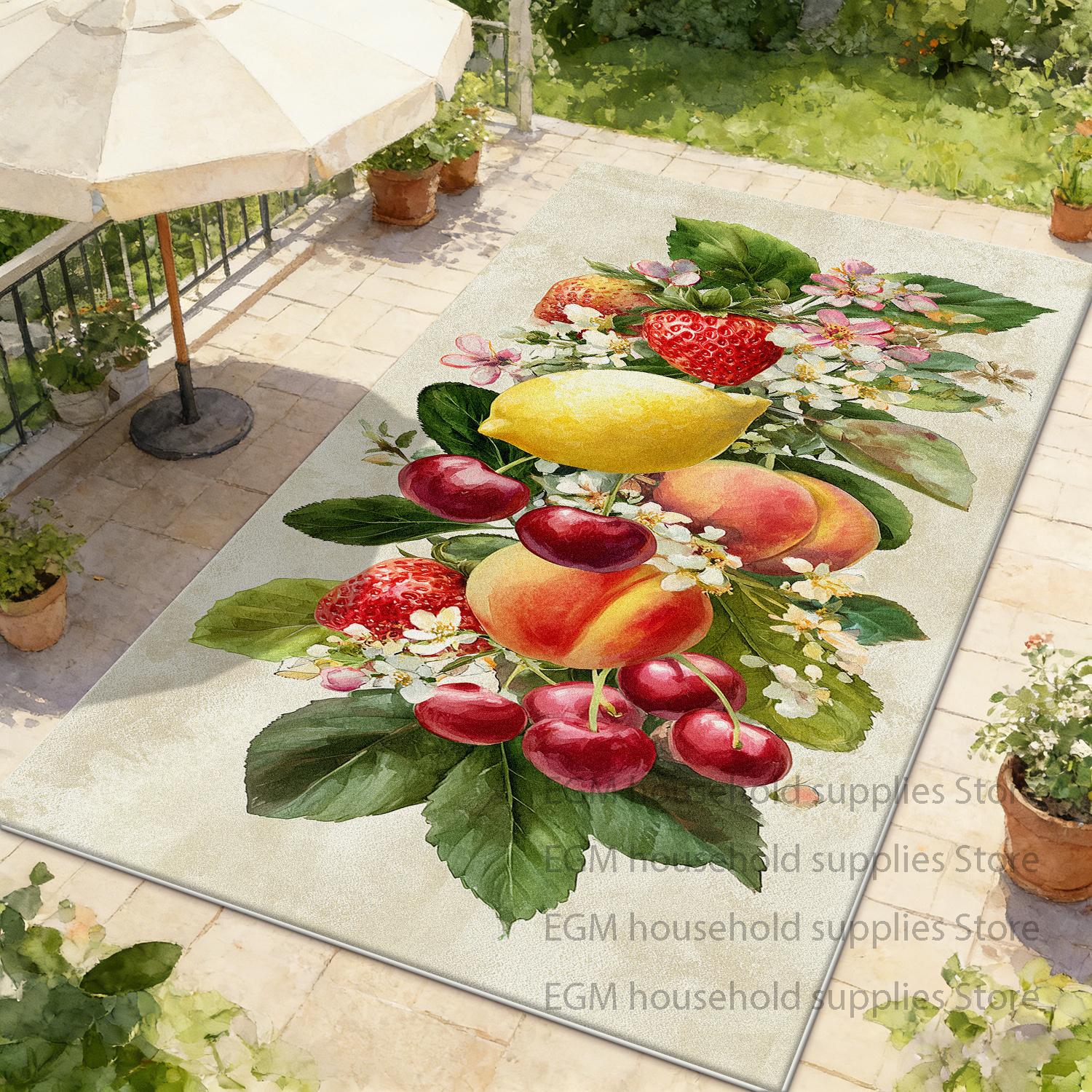 Citroenprint Vloerkleed Stijlvolle Woonkamer Decoratief Keuken Tapijt Slaapkamer Entree Antislip Vloermat Wasbaar 1.9x2.9ft(60x90cm)
