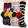 5 Pairs Women's Cute Cat Mid-Calf Socks Soft Cotton Novelty Patterned Socks For Daily Wear,Perfect Gifts for Cat Lovers