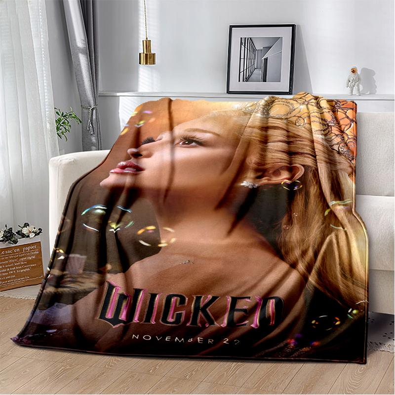 3D Glinda Musical Movie Wicked Cartoon Soft Plush Blanket,Flannel Blanket Throw Blanket for Living Room Bedroom Bed Sofa Cover