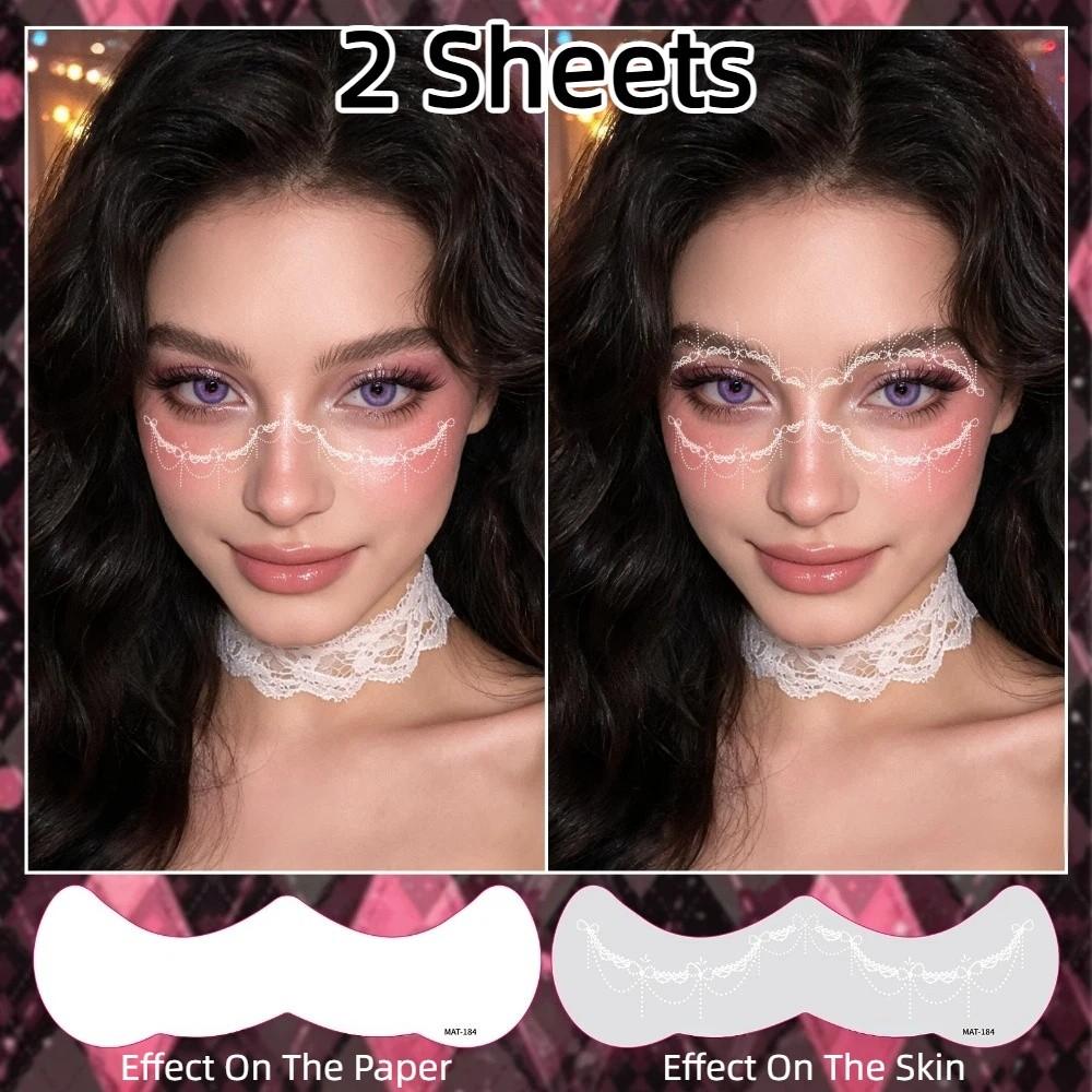 2 Sheets Long Lasting Vine Stickers Tattoo Stickers Waterproof Makeup Stickers Cosplay