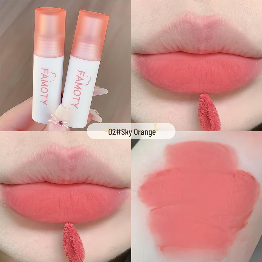 Matte Velvet Lip Mud Gloss: Dual-Use Lip and Cheek Whitening Lipstick, Moisturizing, Non-Stick Cup