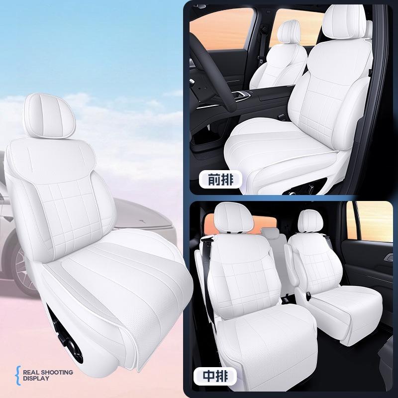 For Tesla Model YL 2025 2026 Custom Fit Car Seat Covers Full Set Breathable Leather Seat Protector Interior Accessories