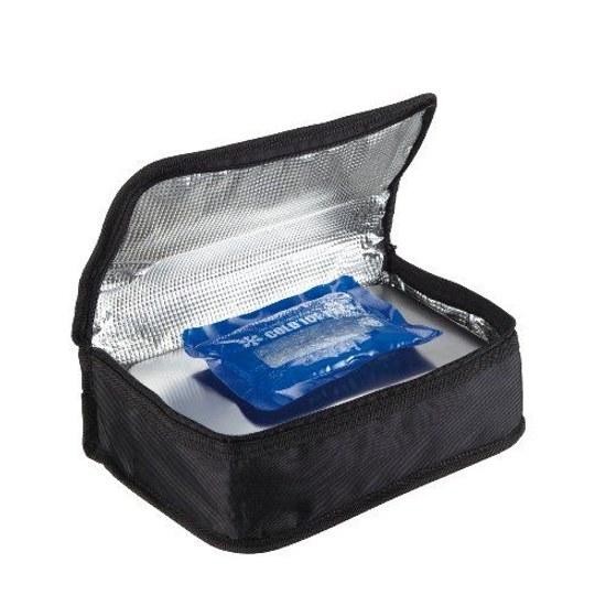 Asbel cooler bag insulated structure single-layer lunch ice pack black simple design A3166.