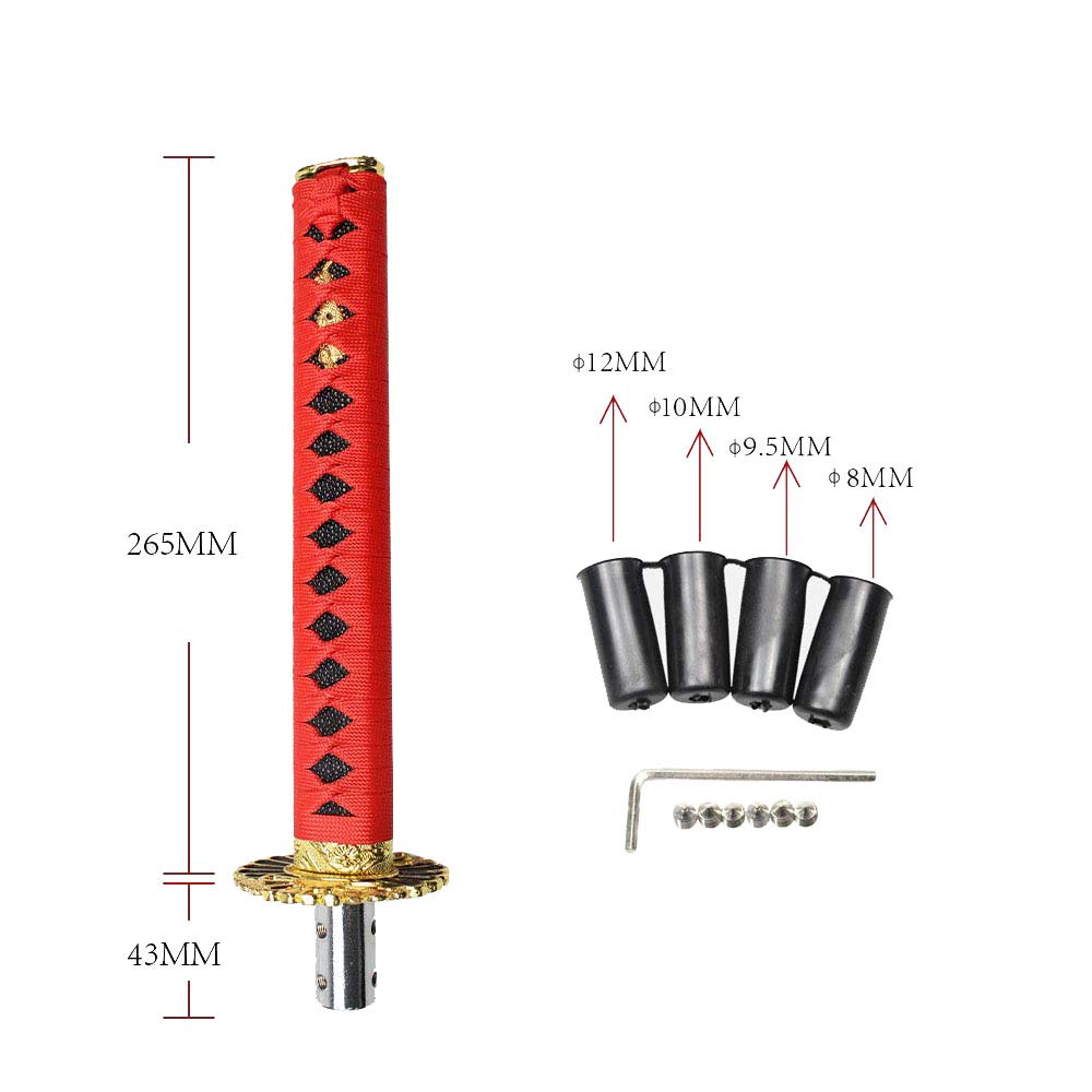 JINGLINGKJ Japanese Sword Shift Samurai Sword Gear Japanese Sword for Universal Includes 4 Adapters Knob, Knob, Style, AT/MT Cars, Customization,