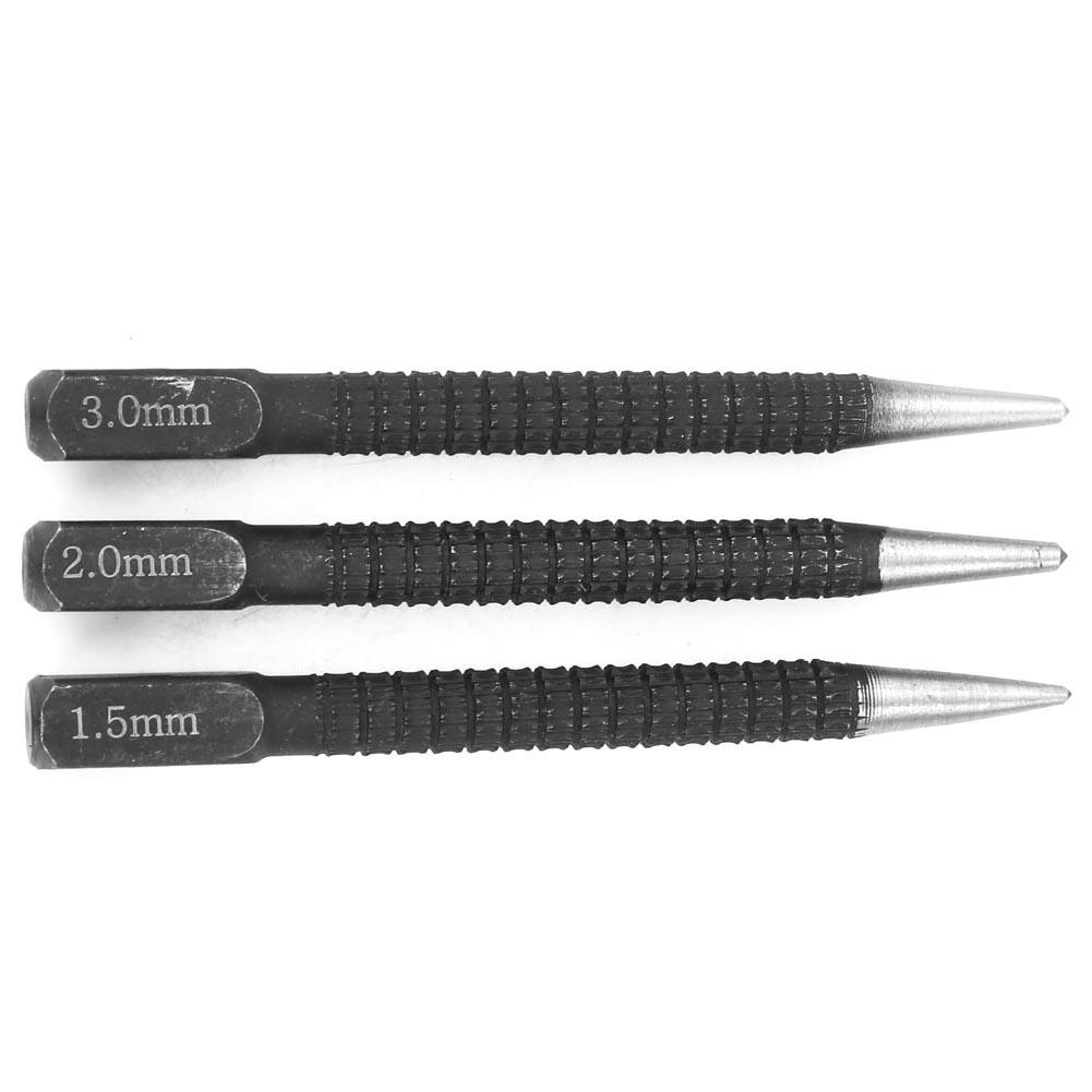 3 Pcs Punch Wood Marking Tool Center Punch Combination Marker for Drilling Positioning