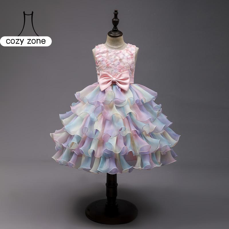 

Платье принцессы для девочек, платье с бантом на день рождения, детское платье с памплинами, платье для выступлений для девочек