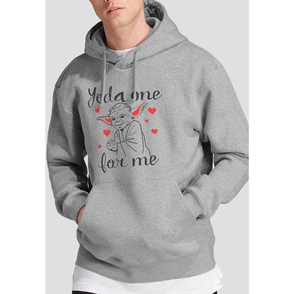 STAR WARS Mens Yoda One For Me Valentine`s Day Hoodie