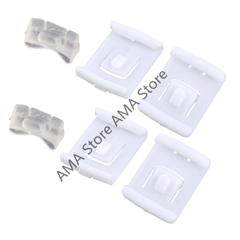 X7JF 2 Set 6 Piece Suit for Seat Buckle Clip Runner Guide For V.for W. GOLF MK1 MK2 CORRADO White Plastic