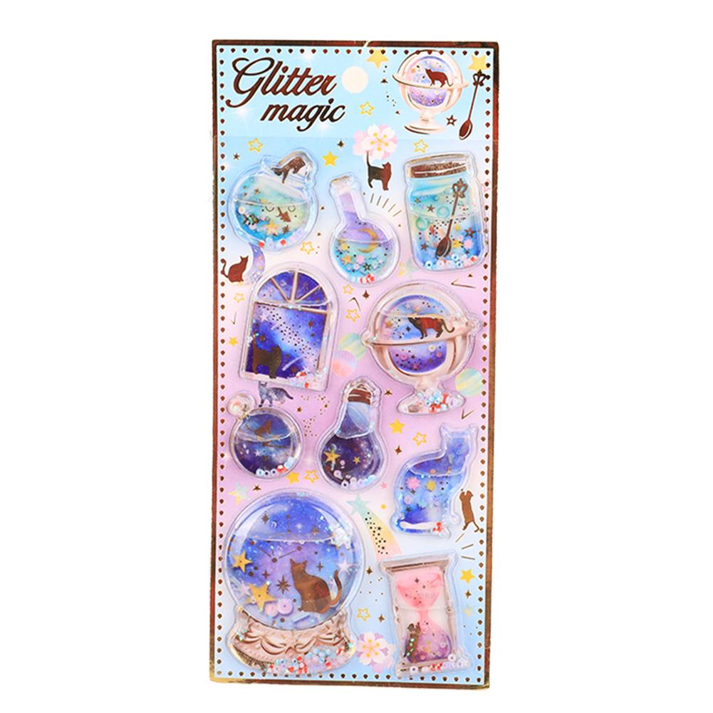 Cartoon 3D Self-adhesive Stickers Crystal Epoxy Space Sticker Kawaii Transparent Three-Dimensional Handbook Diary Decoration DIY