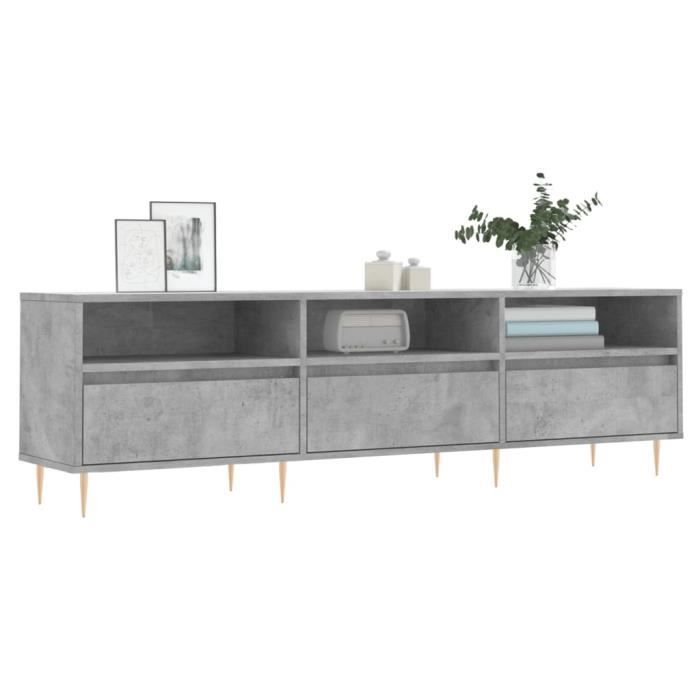 VidaXL Meuble TV gris béton 150x30x44,5 cm bois d'ingénierie 831272
