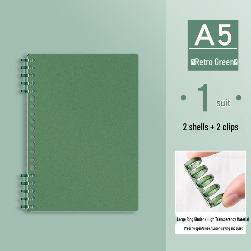 A4 26-Hole Detachable Loose-Leaf Binder with Rings and Storage Notebook Cover