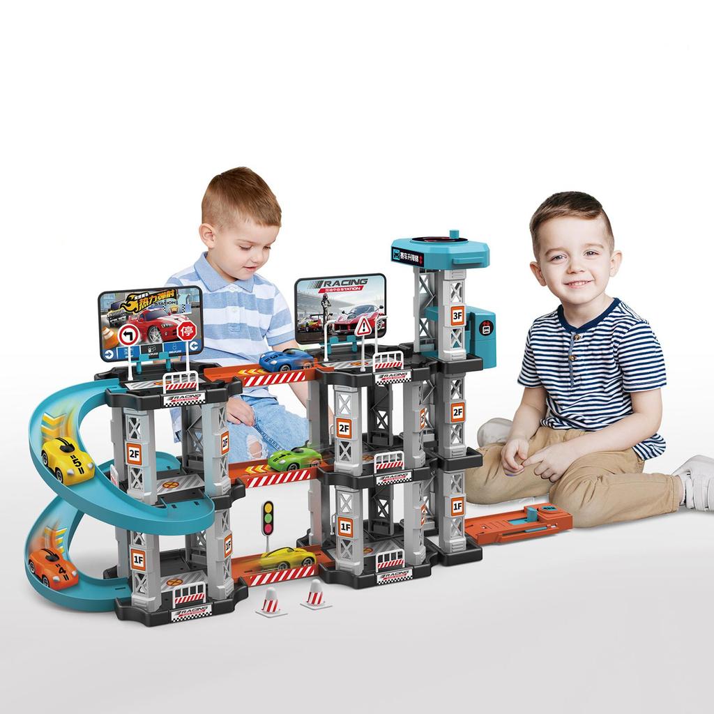 DIY Assemble Track Race Car Toy Fine Motor Skill Playset Vehicles for Child 62pcs