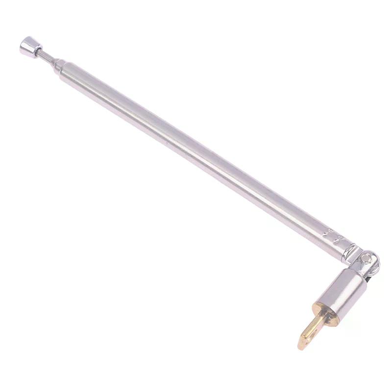 1Pcs 4 Section Telescopic Stainless Steel AM FM Radio Antenna Universal Head Speaker Radio Pull Rod