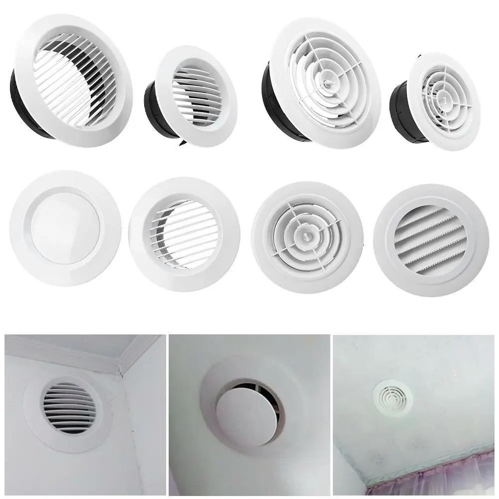 6 Types White Air Vent Extract Valve Grille Air Circulation Vents Cover 100/150mm Round Ducting Ventilation Cover Various Shapes