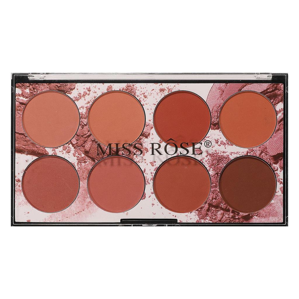 Missrose 8-Color Dry Rose Matte Blush & Contouring Palette with Eyeshadow.
