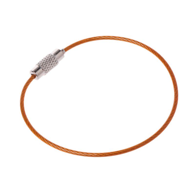 Colorful Stainless Steel Wire Keychain Cable Key Ring Chain Outdoor EDC Luggage Tag Loop Rope