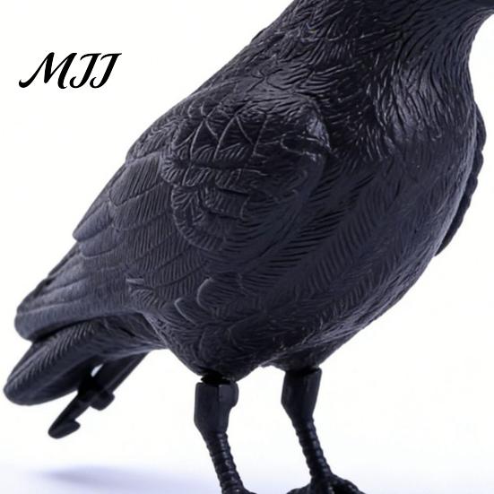 Window Decoration Crow Realistic Design Ornament, with Feather Texture Statue Texture, Stable Base Waterproof Sun-Resistant Gothic