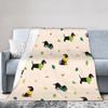 Dachshund Flannel Blanket Dogs Animal Awesome Throw Blanket for Home Hotel Sofa  125*100cm Rug Piece