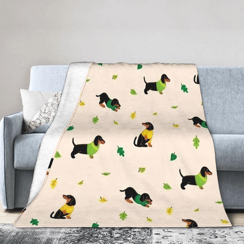 Dachshund Flannel Blanket Dogs Animal Awesome Throw Blanket for Home Hotel Sofa 125*100cm Rug Piece