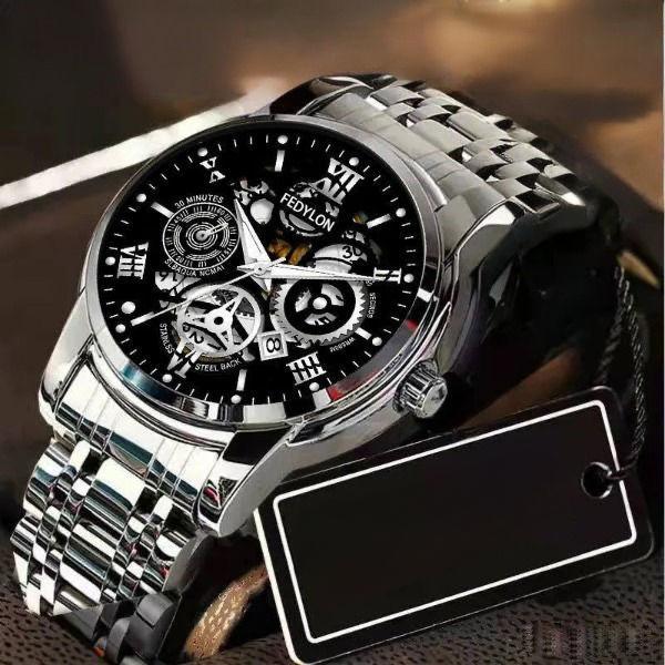 Fully Automatic Non-mechanical Watch Steel Hollow Watch Men's Watch Brand Men's Business Waterproof Quartz Watch