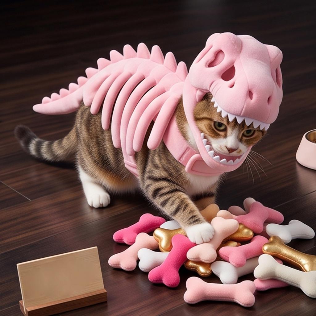 Dog Cat Dress Up Dark Dinosaur Skeleton Print Halloween Funny Pet Costume Small Medium Dogs Cats Clothes