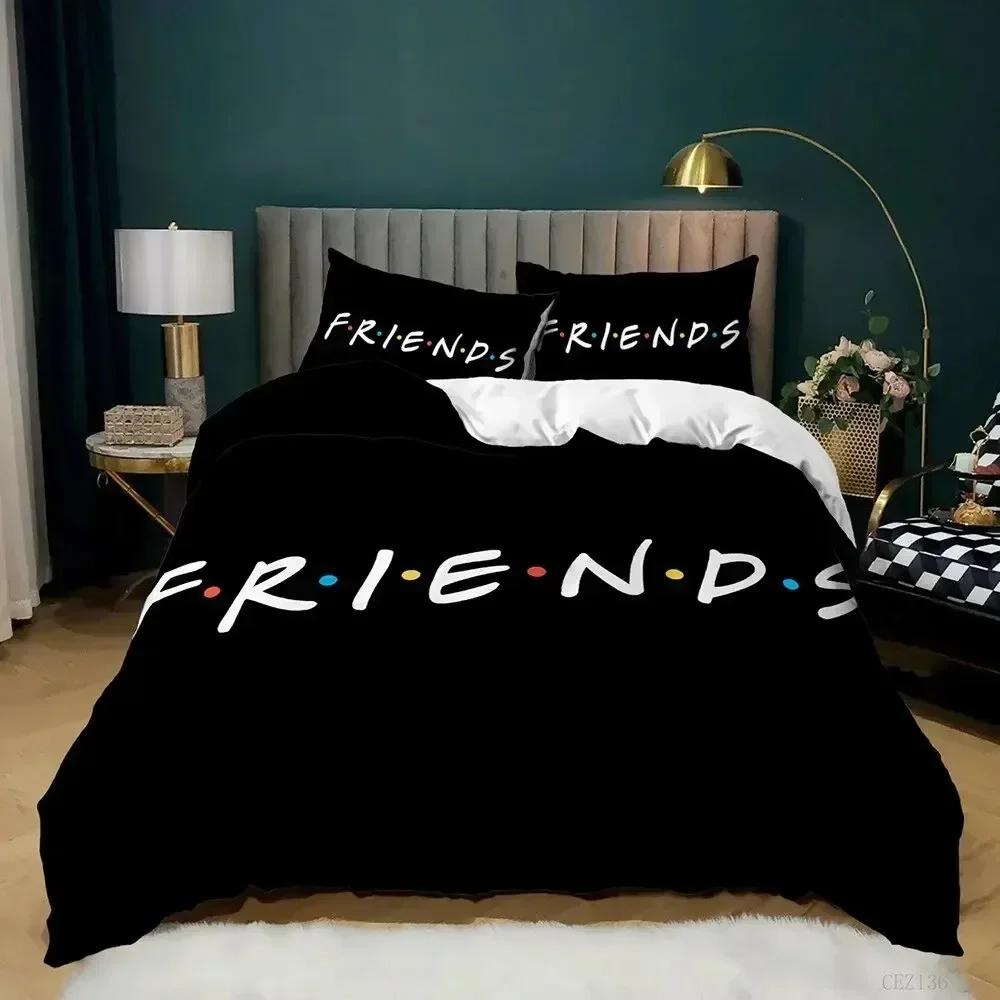 

3D Friends Tv Show Style Bedding Set Duvet Cover Sheet Printed Bed Set Pillowcase Bed Full Queen King Size Comforter Bedroom 135x200cm