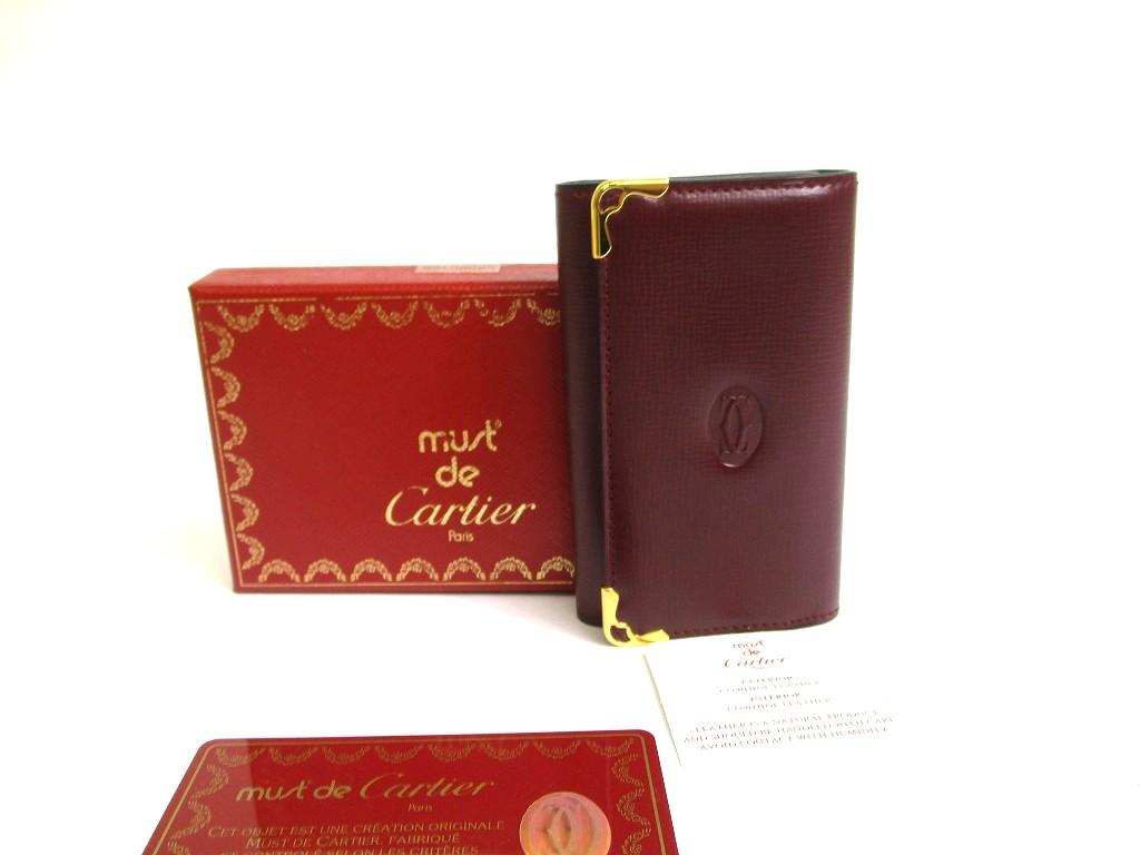 

Authentic Cartier Must de Cartier Bordeaux Leather 6 Pics Key Chain #a684 Refurbished
