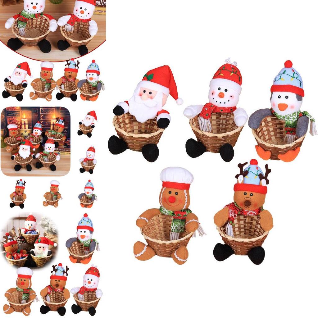 Merry Christmas Candy Basket Santa Snowman Decor Ornament Xmas New Year Gift Kid