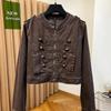 ZOSOUL Retro Double-Breasted Denim Jacket