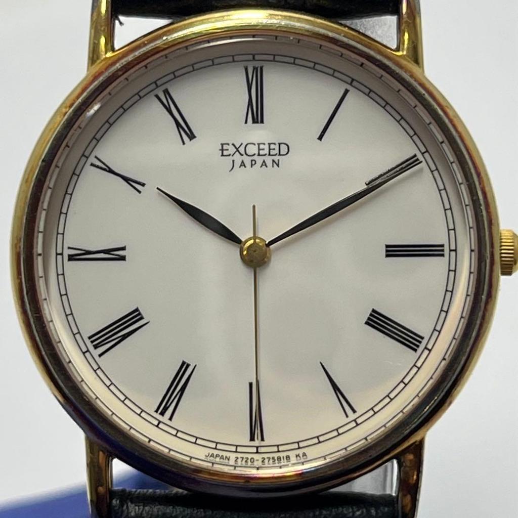 Used Citizen EXCEED Super Hard Alloy Rare Vintage Quartz Working Item Good Condition