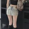 Fustă Mini din Denim cu Talie Joasă în Stil Retro American pentru Femei pentru Primăvară/Vară