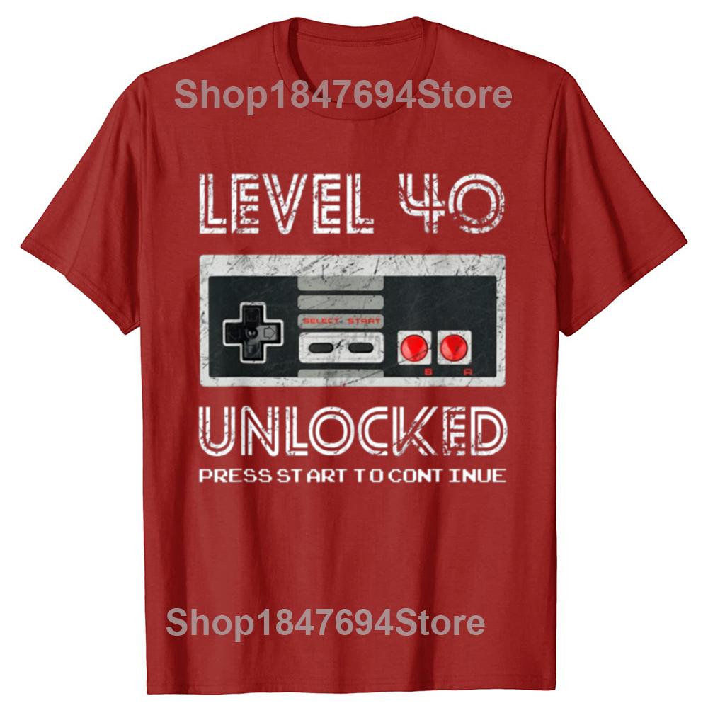 

Funny Level 40 Unlocked Graphic Tshirts Men Womens Fashion Casual Born in 1984 TShirt 40 Years Old 40th Oversized T Shirt S