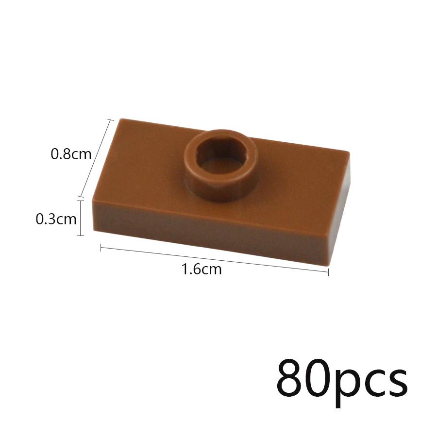80Pcs MOC Assembles Particles Thin Brick 1x2 with 1 Stud Dots Plate Building Blocks Kid High-Tech Toys Compatible 15573 3794