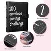 Money Saving Challenge 100 Envelopes Binder Set Save $5 050 with Fun Cash Budget System for Adults  Black
