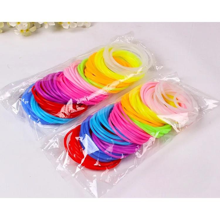 

мода Многоцветная эластичная резинка для браслетов Силиконовый резиновый браслет Ручное кольцо для волос Шлейфовая женская резинка веревочные аксессуары