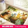 Cute Pokemon Forest Adventure Print Non-slip Doormat, Soft Absorbent Floor Rug for Home Decor