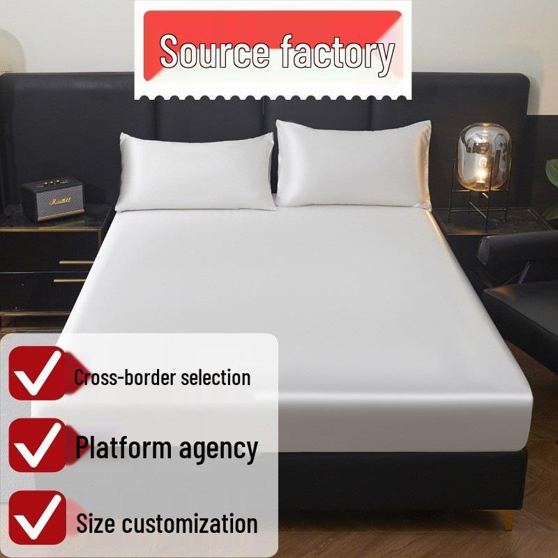 Custom Satin Washed Silk Fitted Bed Sheet & Pillowcase Set